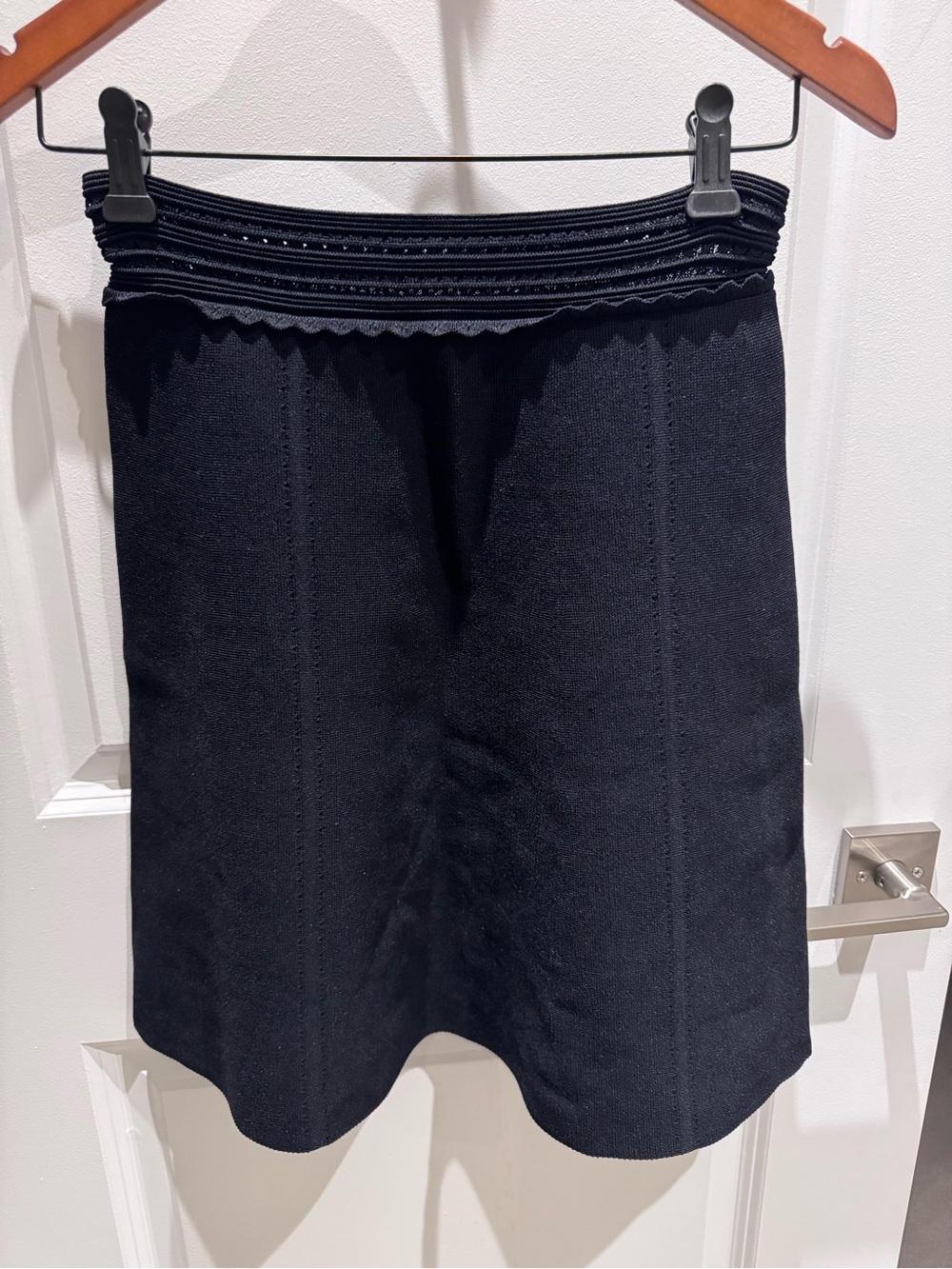 Sandro Black Knit A-Line Skirt